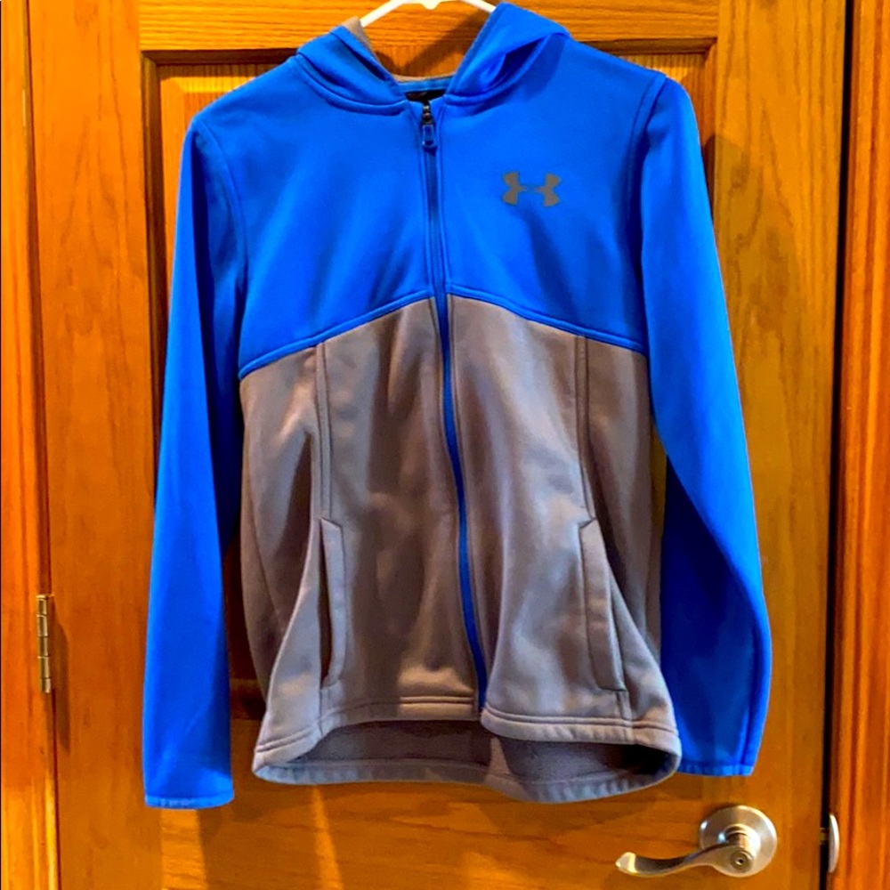 UA boys YLG cold gear sweatshirt or jacket.